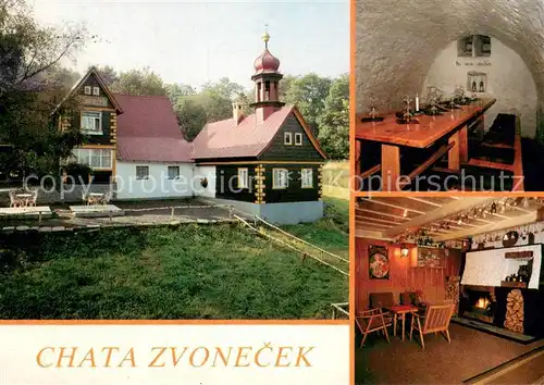 AK / Ansichtskarte Jiretin_pod_Jedlovouk_St_Georgenthal Chata Zvonecek Touristenheim Gastraum Kamin Jiretin_pod