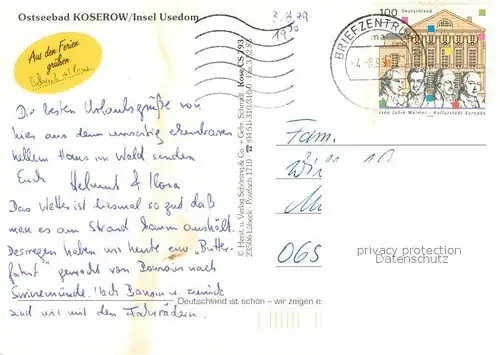 AK / Ansichtskarte Koserow_Ostseebad_Usedom Fliegeraufnahme Koserow_Ostseebad_Usedom