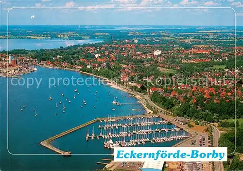 AK / Ansichtskarte Borby Fliegeraufnahme mit Yachthafen Borby