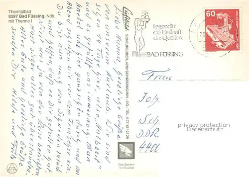 AK / Ansichtskarte Bad_Fuessing Thermalbad Fliegeraufnahme mit Therme I Bad_Fuessing