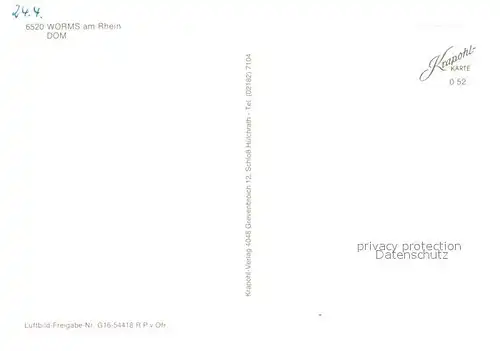 AK / Ansichtskarte Worms_Rhein Fliegeraufnahme mit Dom Worms Rhein