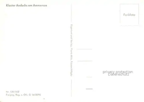 AK / Ansichtskarte Andechs Kloster Andechs am Ammersee Fliegeraufnahme Andechs