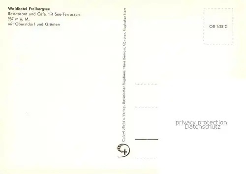 AK / Ansichtskarte Oberstdorf mit Gruenten Waldhotel Freibergsee Restaurant See Terrassen Fliegeraufnahme Oberstdorf