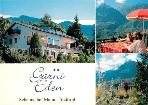 AK / Ansichtskarte Schenna_Meran Hotel Pension Garni Eden Terrasse Panorama Schenna Meran