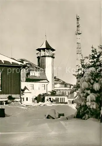 AK / Ansichtskarte Karlsbad_Eger_Karlovy_Vary Hotel s rozhlednou na vrchola Klinovce Berghotel Sender Erzgebirge 