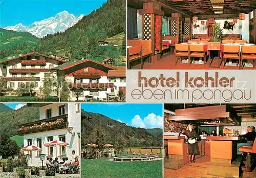 AK / Ansichtskarte Eben_Pongau Hotel Kohler Restaurant Bar Terrasse Alpenblick Eben Pongau