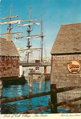 AK / Ansichtskarte San_Pedro_California World famous ports of Call Village Sailing Ship Dreimaster Segelschiff 