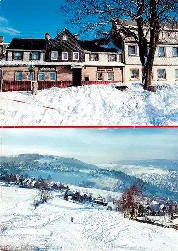 AK / Ansichtskarte Klingenthal_Vogtland Gaststaette Aschbergschaenke Winterpanorama Klingenthal_Vogtland