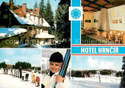AK / Ansichtskarte Spicak Hotel Hrncir Restaurant Kamin Wintersportplatz Spicak