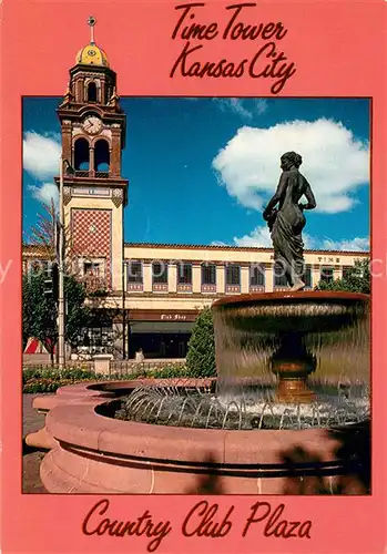 AK / Ansichtskarte Kansas_City_Missouri Time Tower Country Club Plaza Fountain 