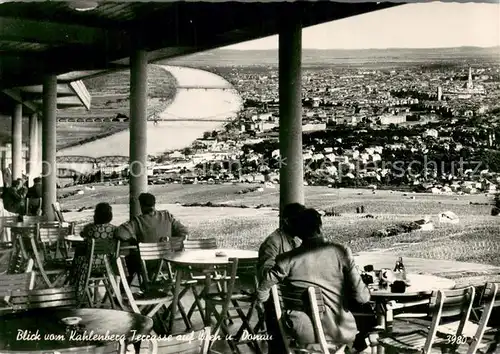 AK / Ansichtskarte Kahlenberg_Wien Blick von der Terrasse auf Wien und Donau Kahlenberg_Wien