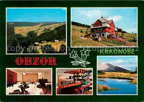 AK / Ansichtskarte Pec_pod_Snezkou Obzor Smetanka Erholungsheim Berghaus Restaurant Landschaftspanorama Riesengebirge Pec_pod_Snezkou