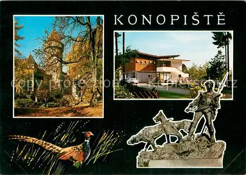 AK / Ansichtskarte Konopiste_CZ Altstadt Turm Hotel 