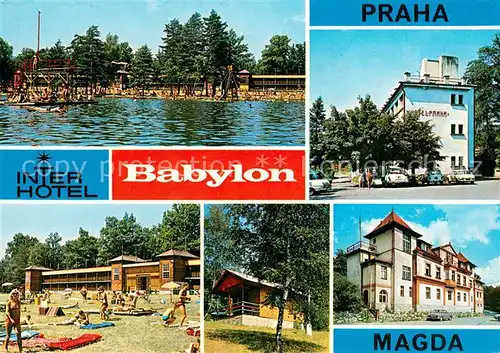 AK / Ansichtskarte Praha_Prahy_Prague Interhotel Babylon Badestrand Praha_Prahy_Prague