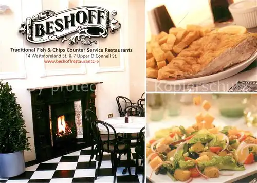 AK / Ansichtskarte Dublin_Ireland Beshoff Restaurant Kamin Dublin_Ireland