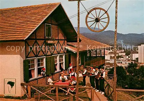 AK / Ansichtskarte Blumenau_Brasilia Typical Restaurant with folcloric group Blumenau Brasilia