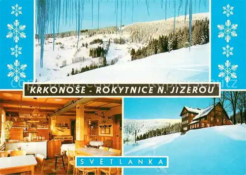AK / Ansichtskarte Rokytnice_nad_Jizerou_CZ Chata Svetlanka zotavovna Krkonose Berghaus im Riesengebirge Winterlandschaft 