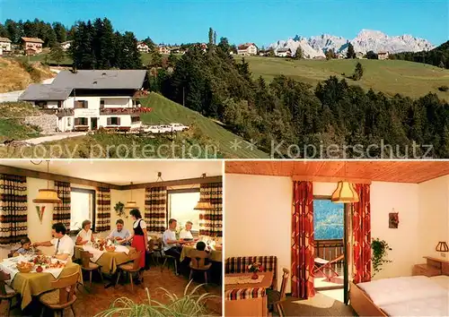 AK / Ansichtskarte Deutschnofen_Nova_Ponente Tottererhof Gaestehaus Pension Gastraum Panorama Dolomiten Deutschnofen_Nova_Ponente