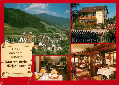 AK / Ansichtskarte Glottertal Glotter Grill Restaurant Ortsansicht mit Kirche Glottertal