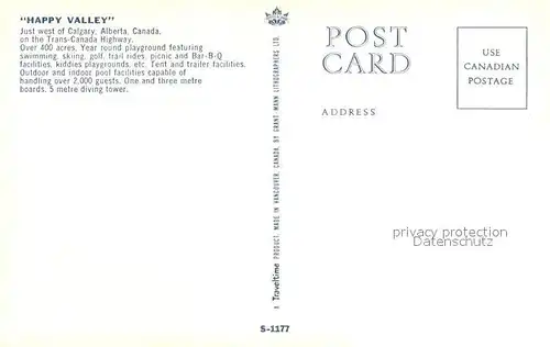 AK / Ansichtskarte Calgary Happy Valley Year Round Playground Swimming Pool on the Trans Canada Highway Calgary