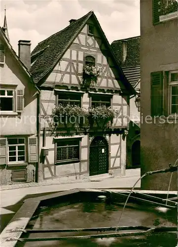 AK / Ansichtskarte Marbach_Neckar Schillers Geburtshaus Fachwerkhaus Altstadt Brunnen Marbach Neckar