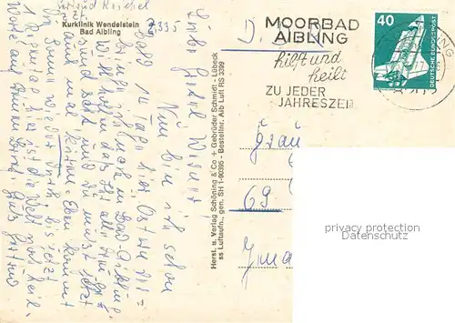 AK / Ansichtskarte Bad_Aibling Kurklinik Wendelstein Bad_Aibling