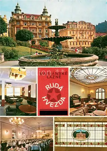 AK / Ansichtskarte Marianske_Lazne Hotel Ruda Hvezda Restaurant Saal Brunnen Marianske_Lazne