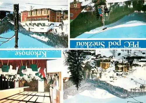 AK / Ansichtskarte Pec_pod_Snezkou Winterpanorama Riesengebirge Interhotel Horec Restaurant Sessellift Pec_pod_Snezkou