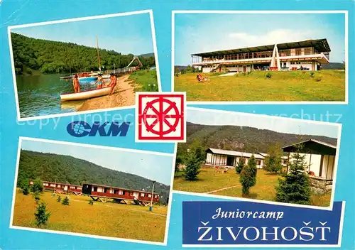 AK / Ansichtskarte Kamyk Juniorcamp Zivohost Badestrand Slapska prehrada Kamyk