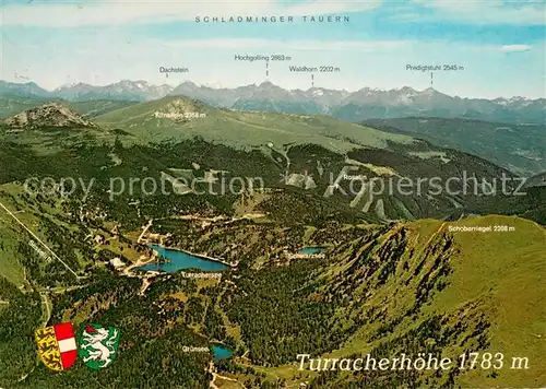 AK / Ansichtskarte Turracherhoehe_1783m Fliegeraufnahme mit Hohen und Schladminger Tauern 