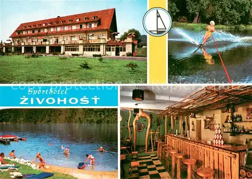 AK / Ansichtskarte Slapska_Prehrada Sporthotel Zivohost Bar Restaurant Badestrand Wasserski Slapska_Prehrada