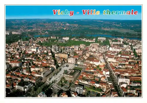 AK / Ansichtskarte Vichy_Allier Bourbonnais Ville thermale haut lieu du sport et cite de culture Vue aerienne Vichy Allier