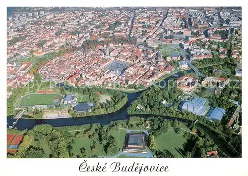 AK / Ansichtskarte Ceske_Budejovice Centralni cast mesta s historickou casti Fliegeraufnahme Ceske Budejovice