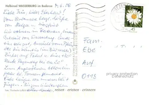 AK / Ansichtskarte Wasserburg_Bodensee Fliegeraufnahme Wasserburg Bodensee