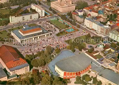 AK / Ansichtskarte Karlsruhe_Baden Festhallenplatz Fliegeraufnahme Karlsruhe_Baden