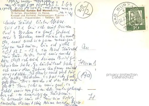 AK / Ansichtskarte Bad_Wurzach Staedtisches Kurhaus Speisesaal Aufenthaltsraum Moorbad Bad_Wurzach