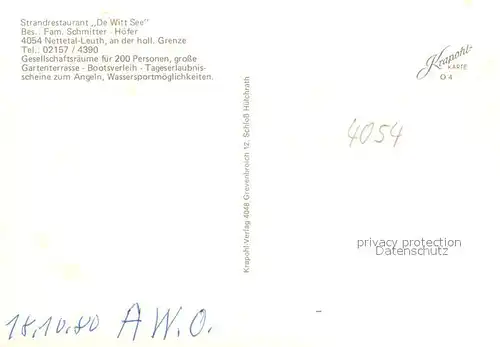 AK / Ansichtskarte Leuth Strandrestaurant De Witt See Gastraeume Seepartie Leuth