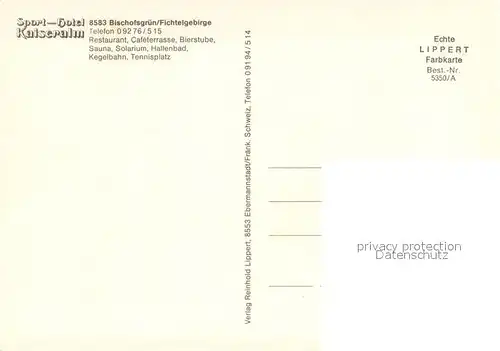 AK / Ansichtskarte Bischofsgruen Sport Hotel Kaiseralm Bischofsgruen
