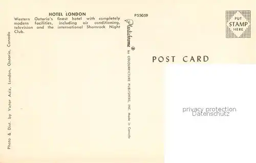 AK / Ansichtskarte London_Ontario Hotel London London Ontario