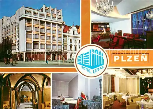 AK / Ansichtskarte Plzen_Pilsen Hotel Ural Restaurant Fremdenzimmer Plzen Pilsen