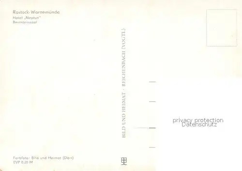 AK / Ansichtskarte Rostock Warnemuende Hotel Neptun Bernsteinsaal Rostock Warnemuende