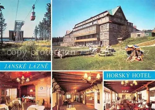 AK / Ansichtskarte Cerna_Hora Janske Lazne Horsky hotel na Cerne hore Hotelu vede z Janskych Lazni kabinkova lanovka Cerna_Hora