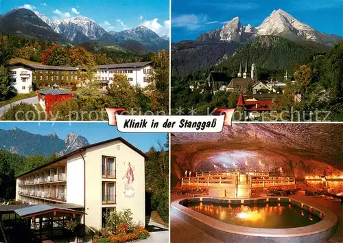 AK / Ansichtskarte Berchtesgaden Klinik in der Stanggass Panorama Hoehlenbad Berchtesgaden