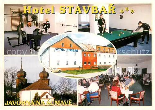 AK / Ansichtskarte Javorna Hotel Stavbar Fitnessraum Billardzimmer Kirche Speisesaal Javorna