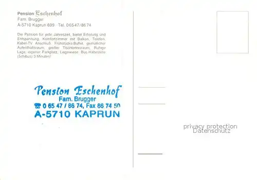 AK / Ansichtskarte Kaprun Pension Eschenhof Rezeption Gaestezimmer Kaprun