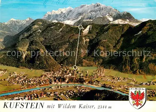 AK / Ansichtskarte Kufstein_Tirol Fliegeraufnahme mit Wildem Kaiser Kufstein_Tirol