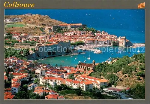 AK / Ansichtskarte Collioure Baie de la Cote Vermeille Vue aerienne Collioure