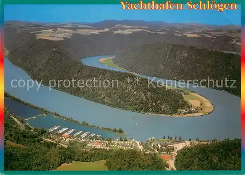 AK / Ansichtskarte Schloegener_Schlinge Yachthafen Schloegen Fliegeraufnahme Schloegener Schlinge