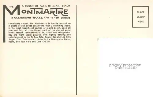 AK / Ansichtskarte Miami_Beach The Montmartre Hotel Air view 