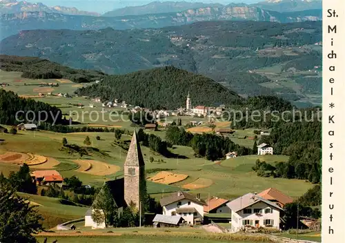 AK / Ansichtskarte Kastelruth_Suedtirol St Michael Kirche Panorama Kastelruth_Suedtirol